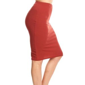 NWOT Moa Moa Stretch Pencil Skirt in Red
